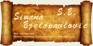 Simana Bjelopavlović vizit kartica